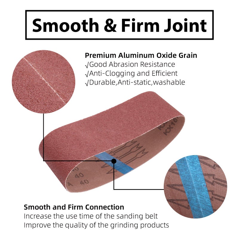 SHUTTLE GENIUS 3-Inch x 21-Inch Belt Sander Paper,40 Grit Aluminum Oxide Sanding Belt,12 Pack (3x21in, 40 Grit) - Image 3